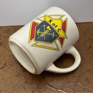 White Collectable Knights Of Columbus Ceramic Coffee Mug